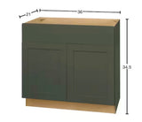 Avondale 36 in. W x 21 in. D x 34.5 in. H Ready to Assemble Plywood Shaker Sink Base Bath Cabinet in Fern Green