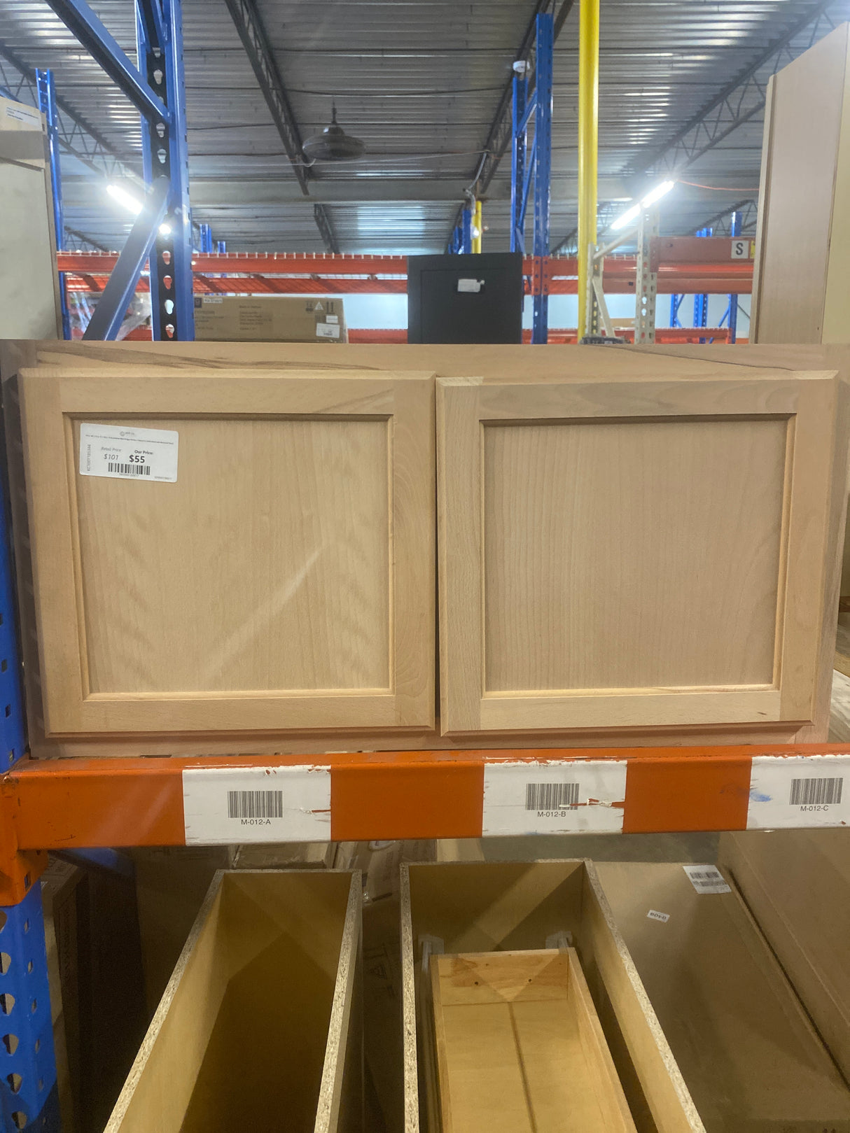 36 in. W x 12 in. D x 18 in. H Assembled Wall Bridge Kitchen Cabinet in Unfinished with Recessed Panel