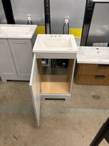 18 in. W x 17 in. D x 33 in. H Single Sink Freestanding Bath Vanity in Pearl Gray with White Cultured Marble Top