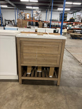 Autumn 30 in. W x 19 in. D x 34 in. H Single Sink Bath Vanity in Weathered Tan with White Engineered Stone Top