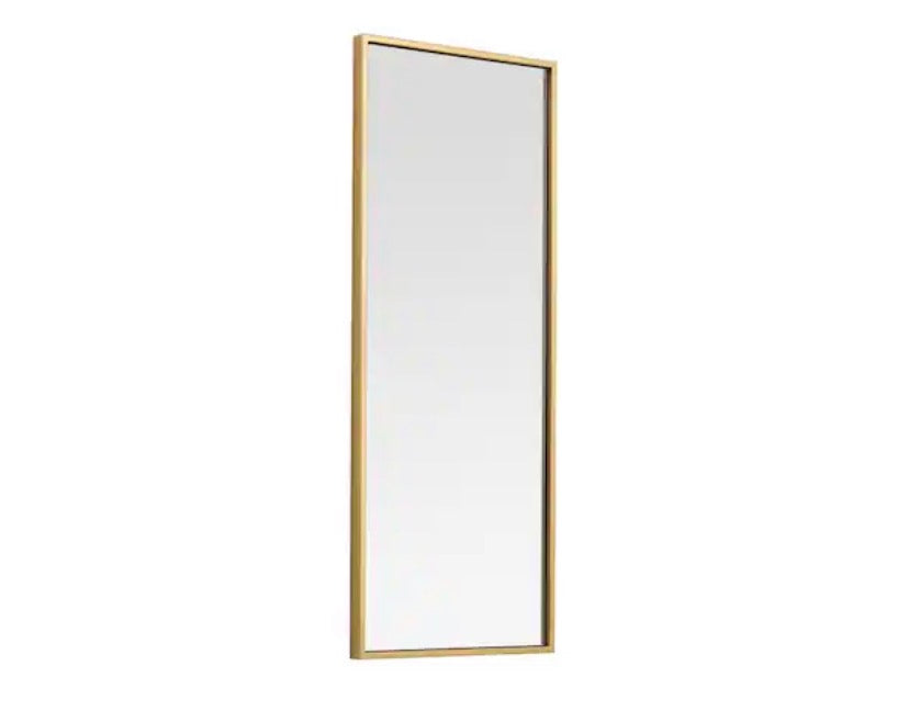 Brass 14 in. W x 36 in. H Rectangle Vanity Mirror