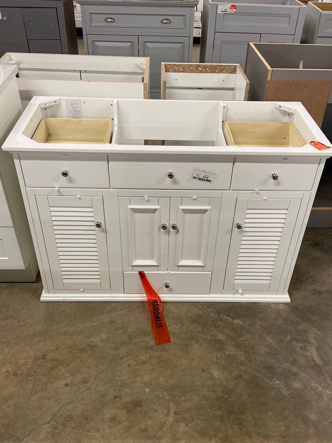 Cottage 48 in. W x 20.63 in. D x 34 in. H Bath Vanity Cabinet without Top in White