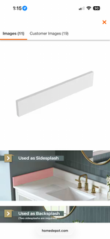 21.25 in. W Bianco Bella Quartz Vanity Sidesplash in White