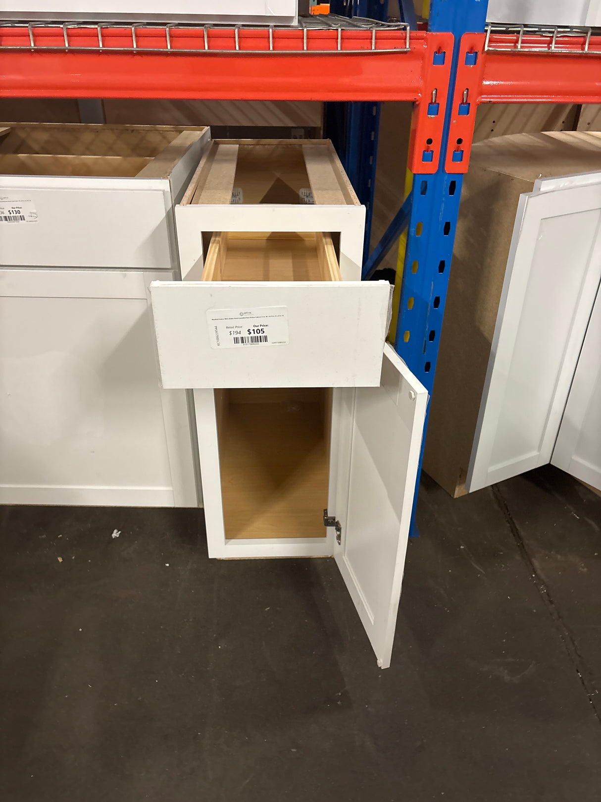 Westfield Feather White Shaker Stock Assembled Base Kitchen Cabinet (12 in. W x 23.75 in. D x 35 in. H)