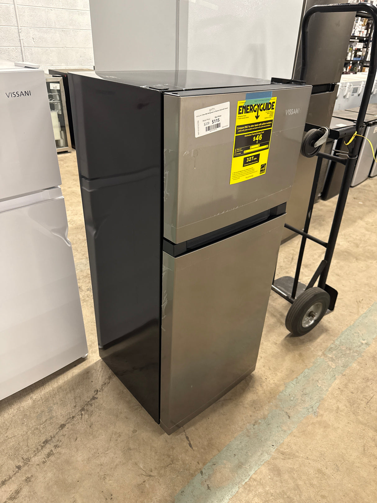 4.5 cu. ft. 2-Door Mini Refrigerator in Platinum Steel with Freezer