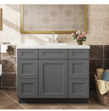 42 in. W x 21 in. D x 34.5 in. H in Shaker Grey Plywood Ready to Assemble Floor Vanity Sink Base Kitchen Cabinet
