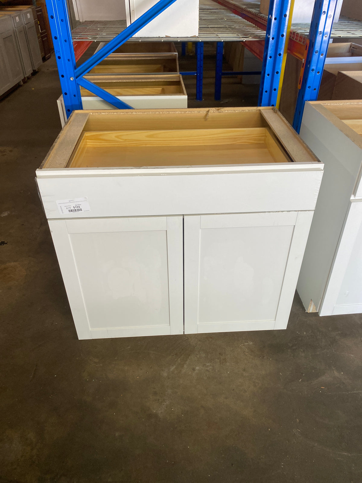 Westfield Feather White Shaker Stock Assembled Base Kitchen Cabinet (36 in. W x 23.75 in. D x 35 in. H)