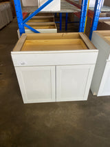 Westfield Feather White Shaker Stock Assembled Base Kitchen Cabinet (36 in. W x 23.75 in. D x 35 in. H)
