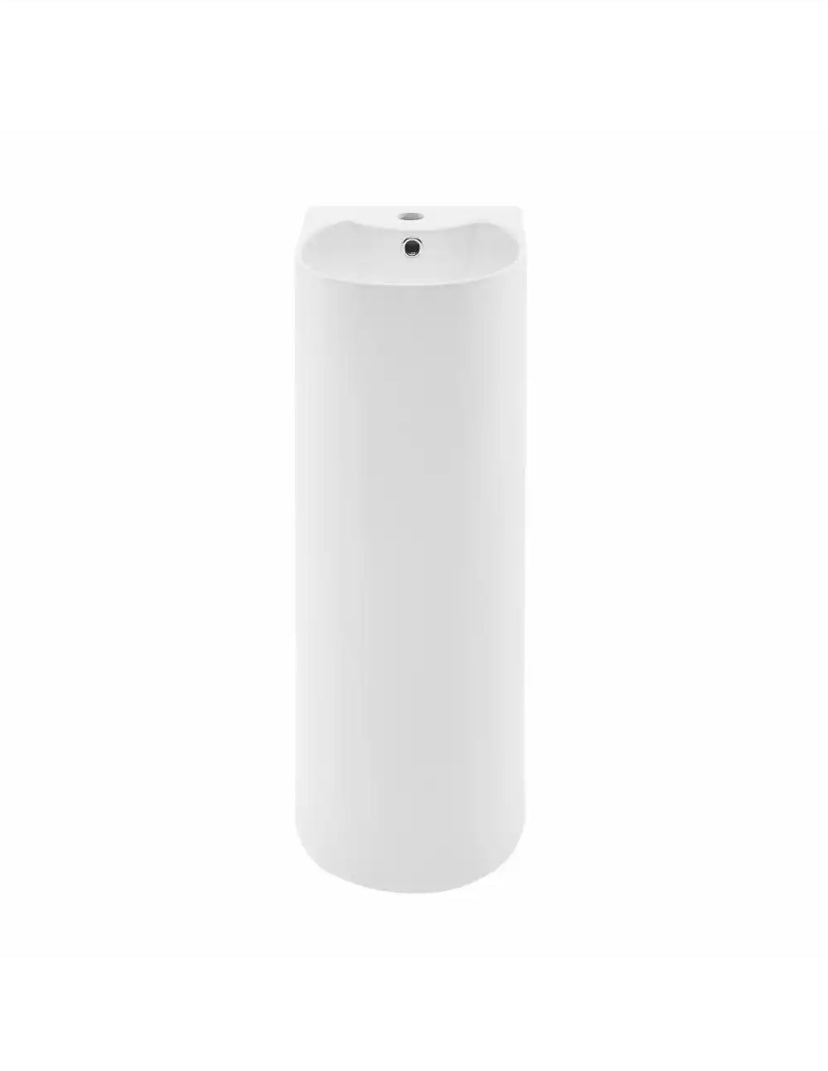 Sublime Rounded Basin Pedestal Sink in Glossy White