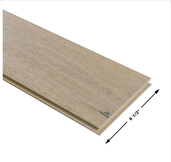 Mavericks French Oak 3/8 in. T x 6.5 in. W Click Lock Wire Brushed Engineered Hardwood Flooring (23.6 sq. ft./case) CXS