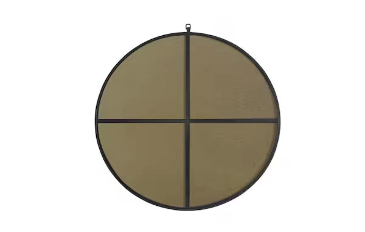 Timeless Home 36 in. W x 36 in. H Contemporary Metal Framed Round Black Mirror
