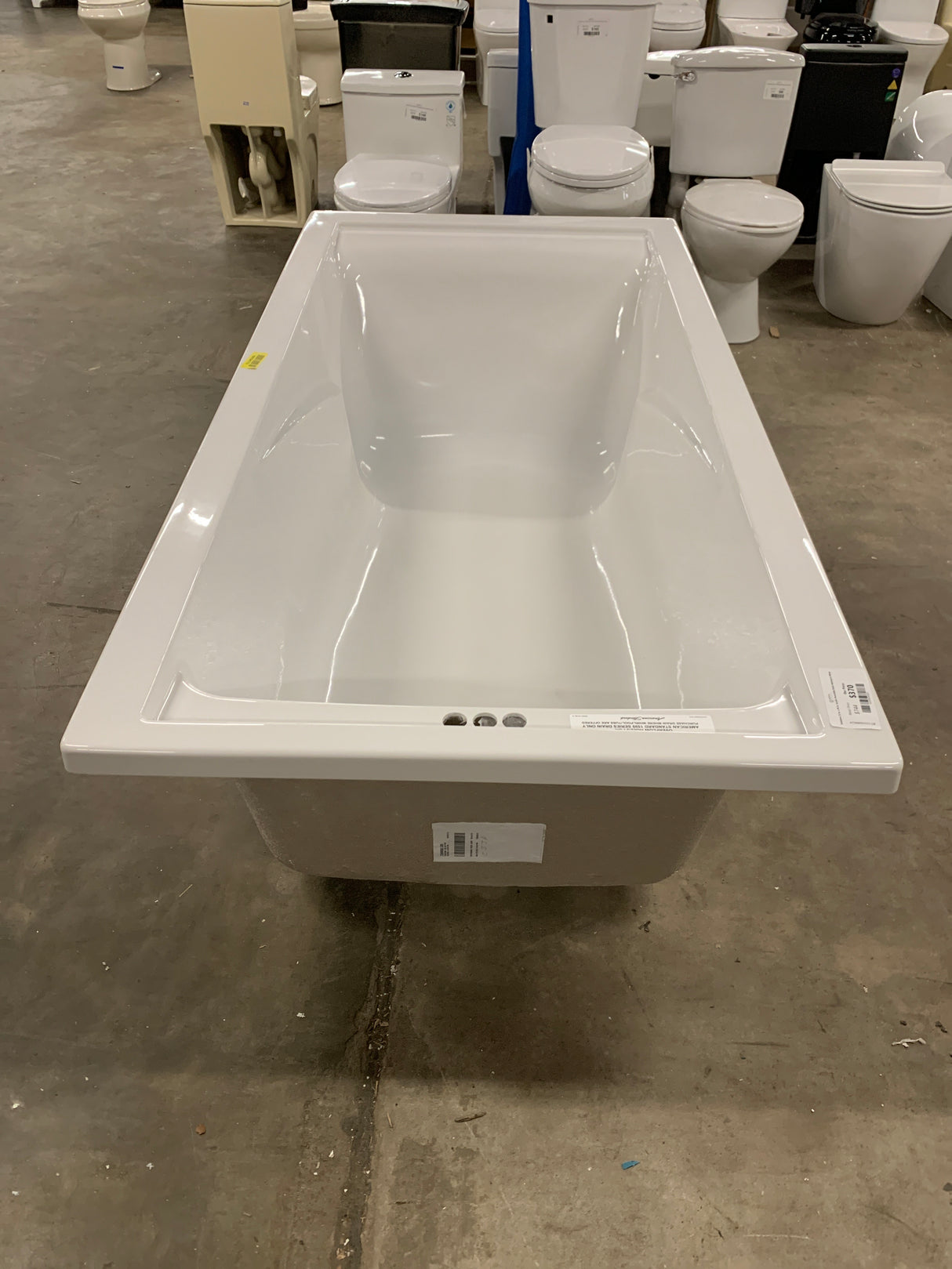 Evolution 72 in. x 36 in. Acrylic Reversible Drain Bathtub in White