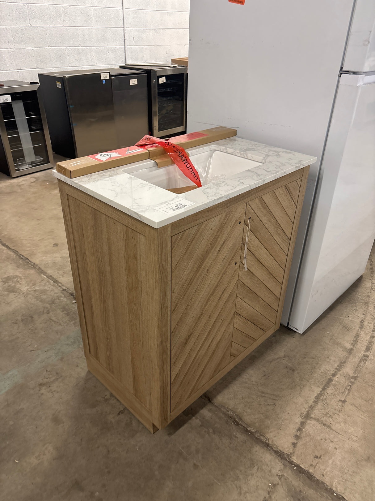 Huckleberry 30 in. W x 19 in. D x 34.5 in. H Bath Vanity in Weathered Tan with White Cultured Marble Top