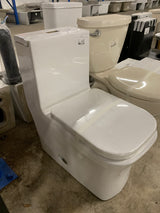 Concorde 10 in. Rough In 1-piece 1.1/1.6 GPF Dual Flush Square Toilet in Glossy White, Seat Included