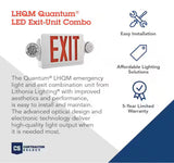 Contractor Select LHQM Series 120/277-Volt Integrated LED White and Red Exit Emergency Combo W/9.6V BTRY