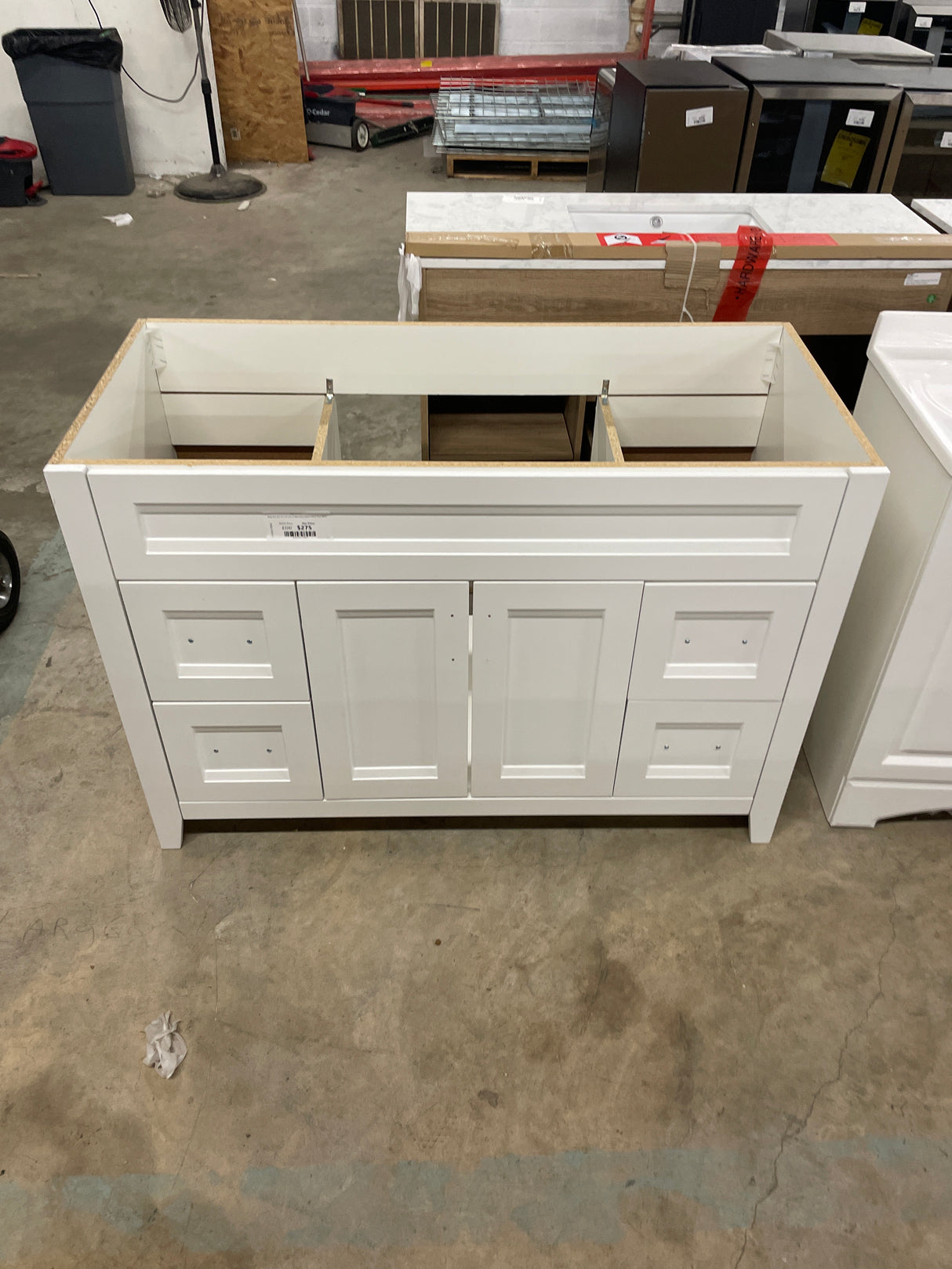 Ridge 48 in. W x 22 in. D x 34 in. H Bath Vanity Cabinet without Top in White