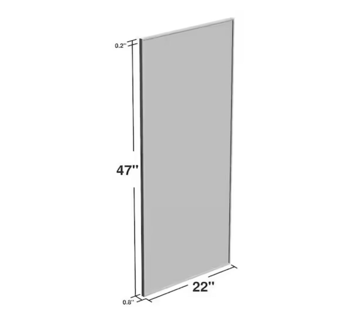 22 in. W x 47 in. H Rectangular Metal Framed Bathroom Wall Mirror in Black