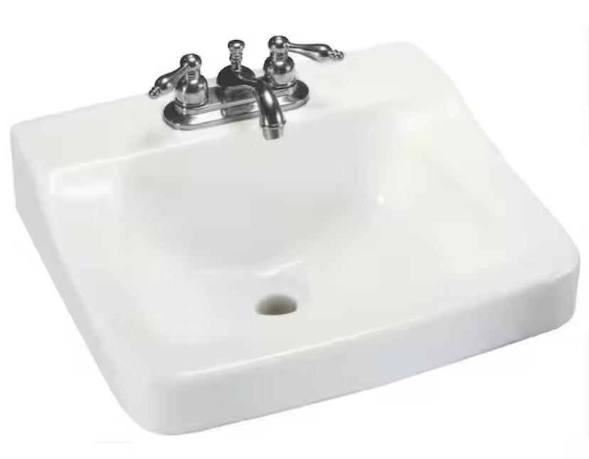 Aragon 19 in. Rectangular Vitreous China Bathroom Sink in White