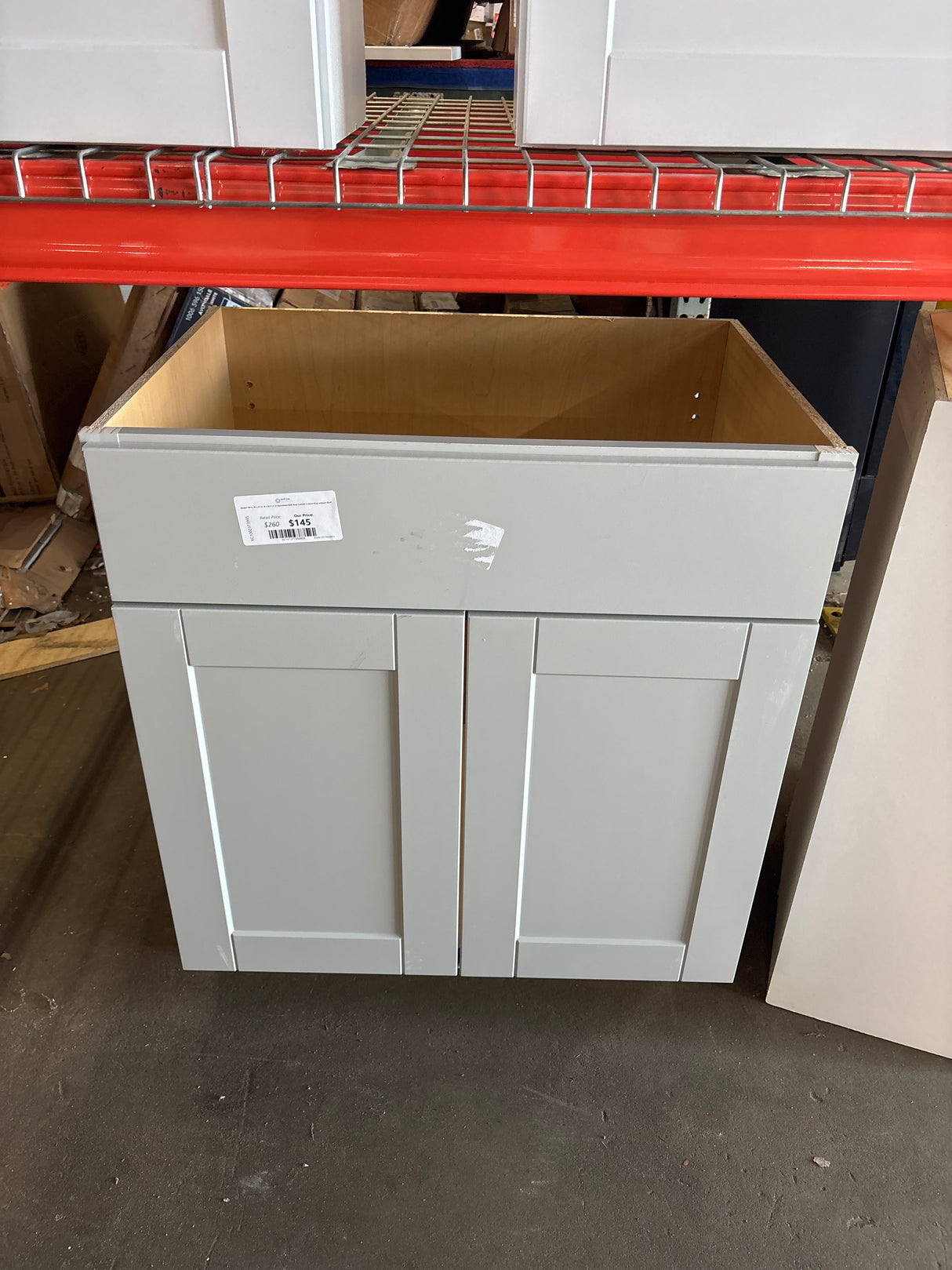 Shaker 30 in. W x 21 in. D x 34.5 in. H Assembled Bath Base Cabinet in Dove Gray without Shelf