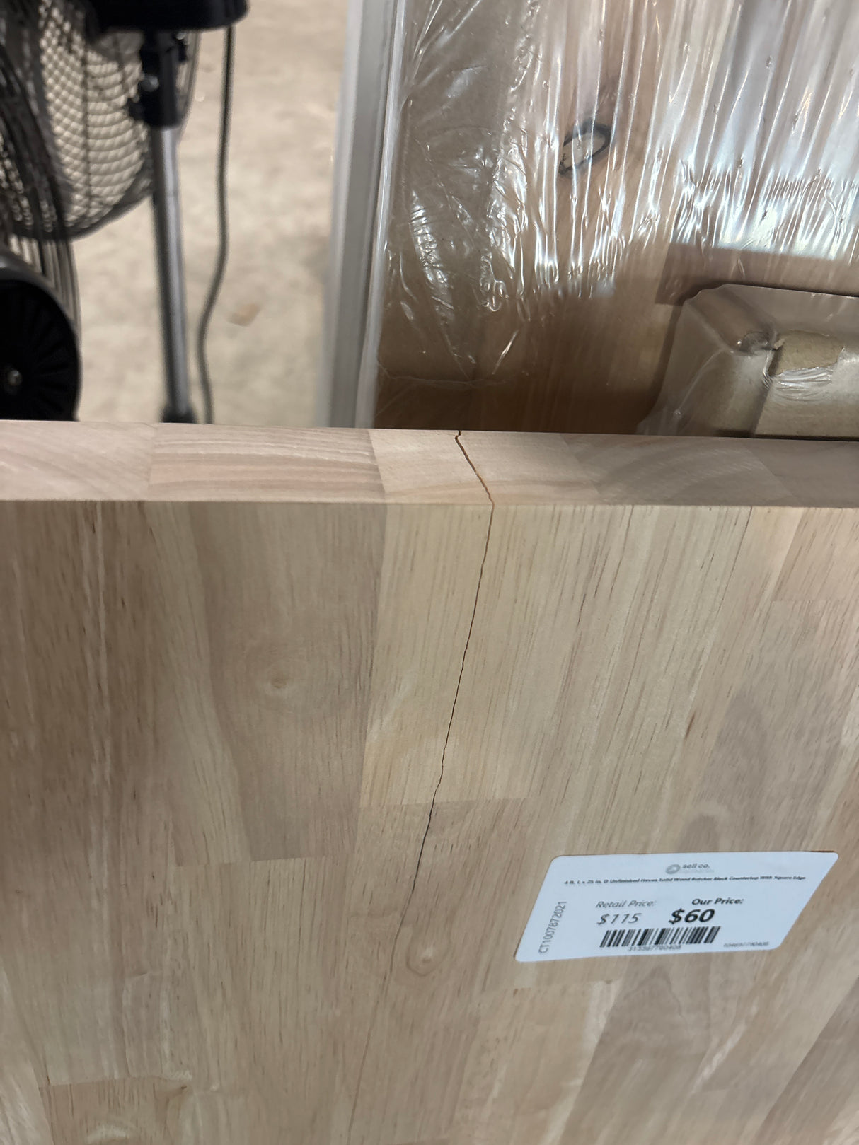 4 ft. L x 25 in. D Unfinished Hevea Solid Wood Butcher Block Countertop With Square Edge