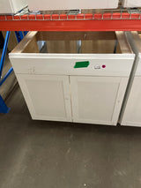 Westfield Feather White Assembled Sink Base Kitchen Cabinet (36 in. W x 23.75 in. D x 35 in. H)