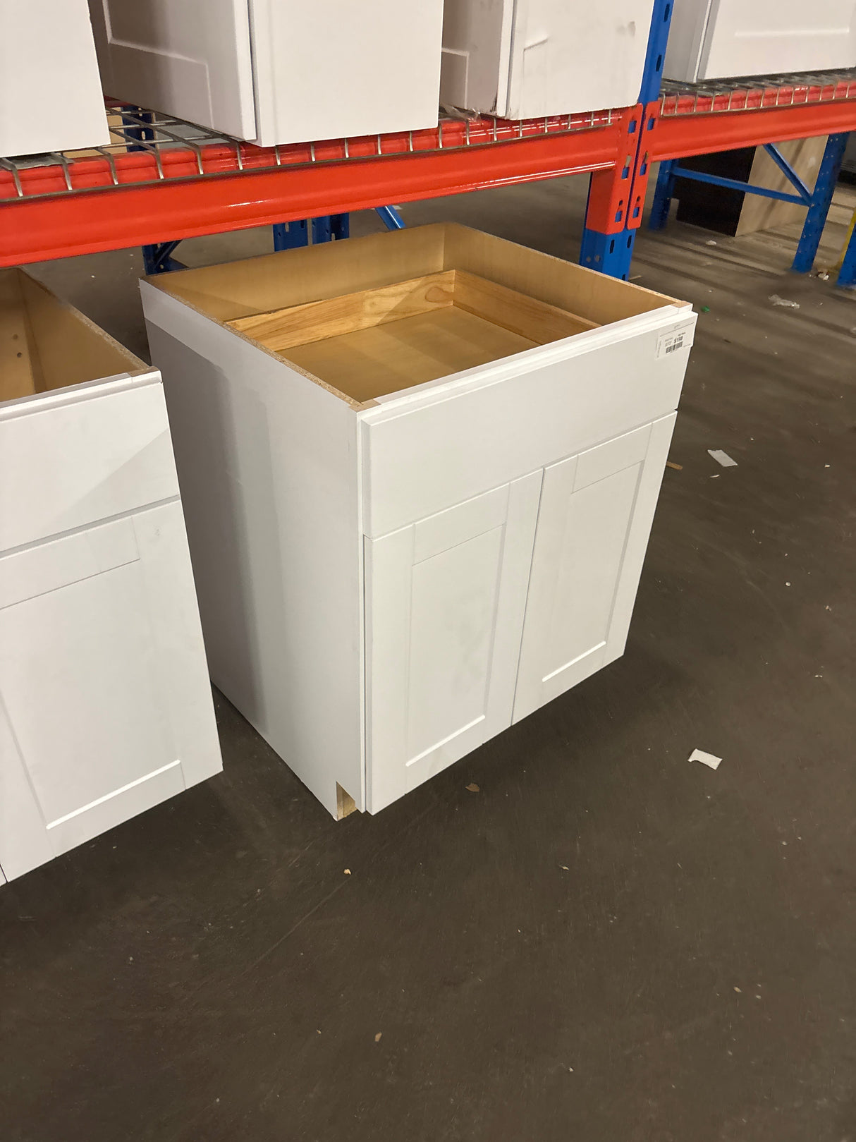 Shaker 27 in. W x 24 in. D x 34.5 in. H Assembled Base Kitchen Cabinet in Satin White with Ball-Bearing Glides