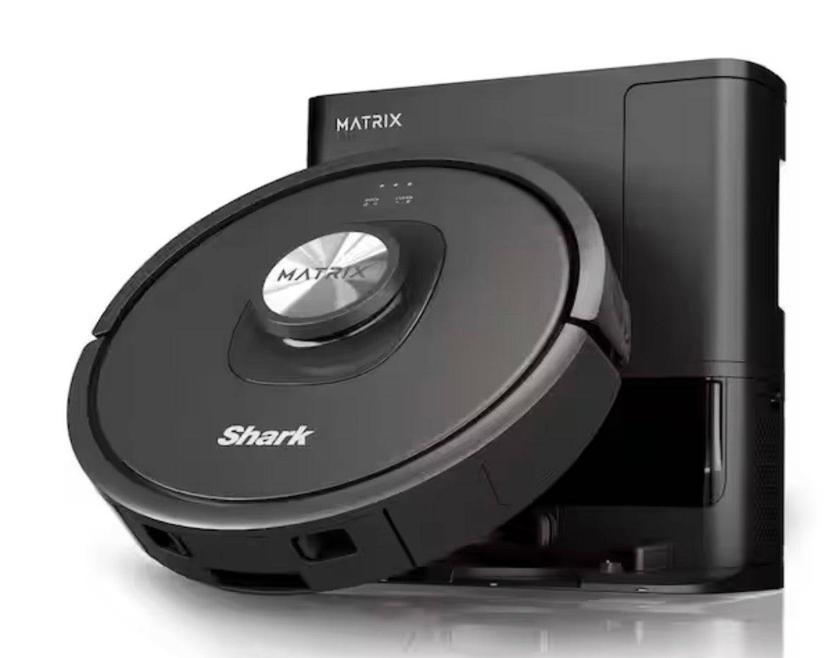 Matrix Self Emptying 13.39 in. Robotic Vacuum with Smart Navigation Self-Cleaning Brushroll in Black