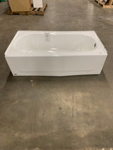 Kona 54 in. Right Drain Rectangular Alcove Soaking Bathtub in White