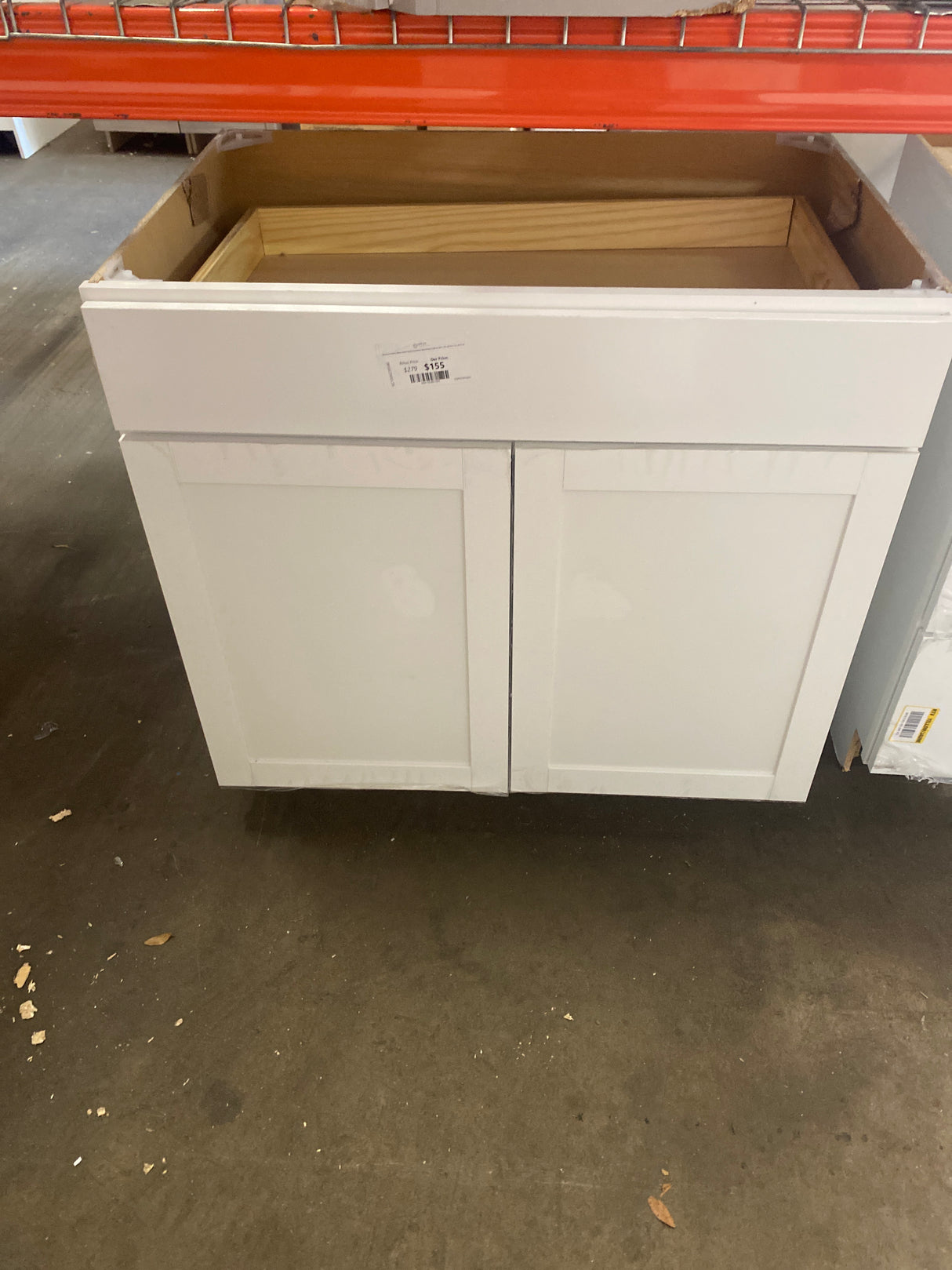 Westfield Feather White Shaker Stock Assembled Base Kitchen Cabinet (36 in. W x 23.75 in. D x 35 in. H)