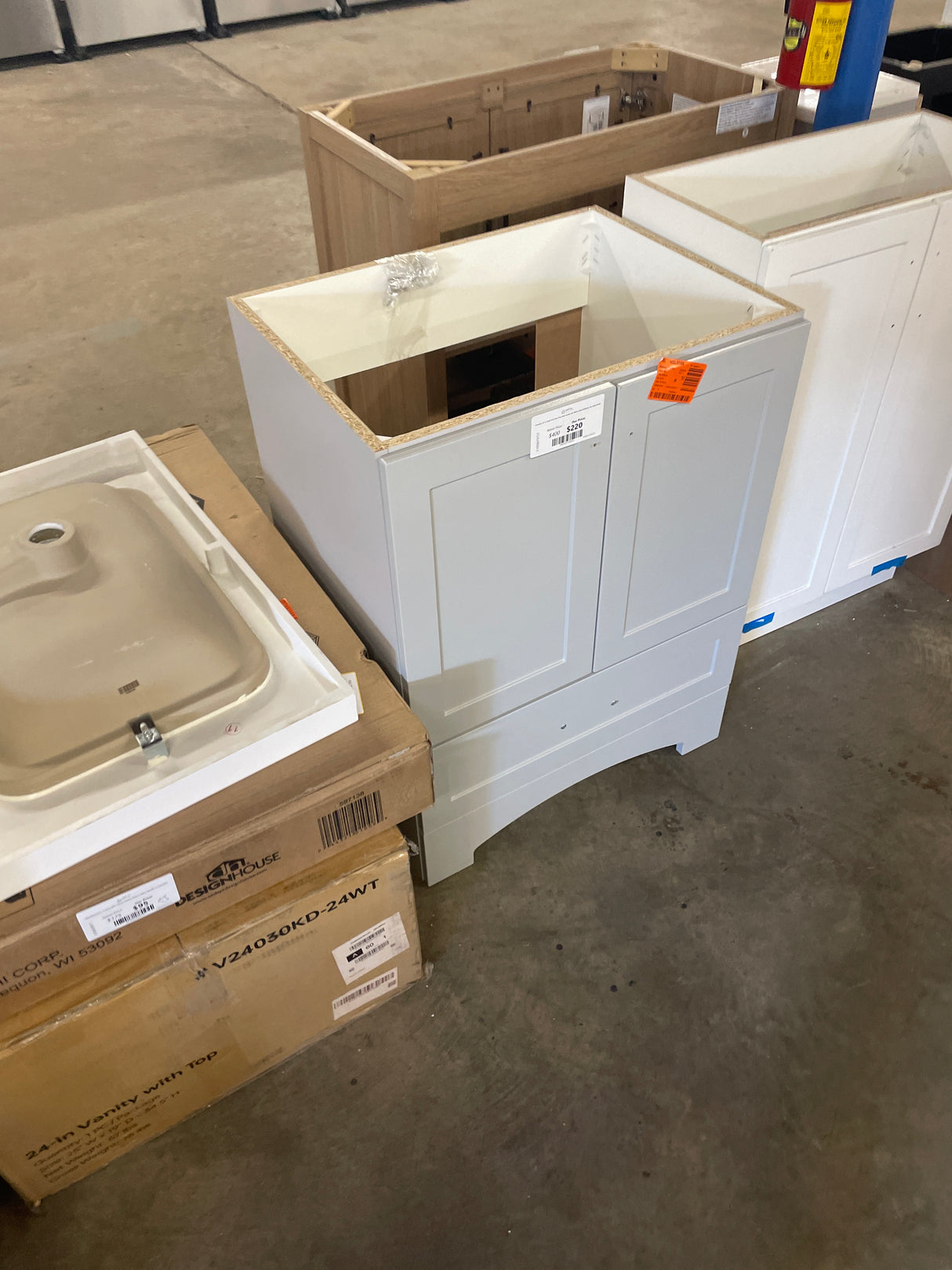 Lancaster 25 in. Single Sink Pearl Gray Bath Vanity without Top (Assembled)
