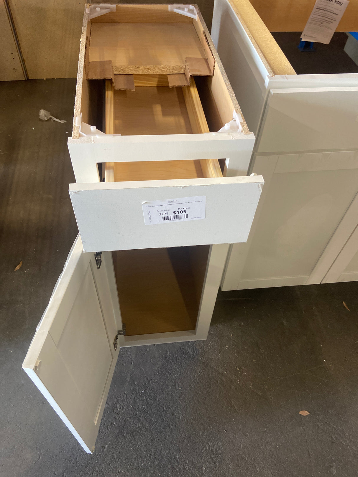 Westfield Feather White Shaker Stock Assembled Base Kitchen Cabinet (12 in. W x 23.75 in. D x 35 in. H)
