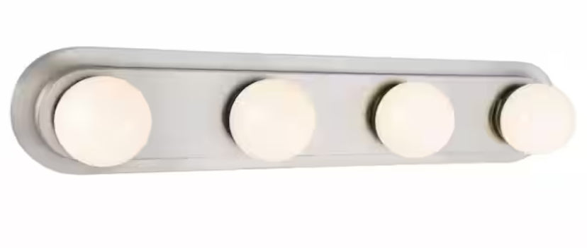 Midford 24 in. 4-Light Brushed Nickel LED Vanity Light Bar with Frosted Shade