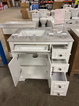 Melpark 36 in. W x 22 in. D x 34.5 in. H Bath Vanity in White with Epoxied Top
