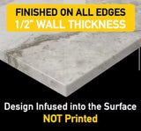 Italian Beige 32 in. x 60 in. x 84 in. Solid Composite Stone Alcove Shower Kit with Walls and White Pan Base L/R Drain