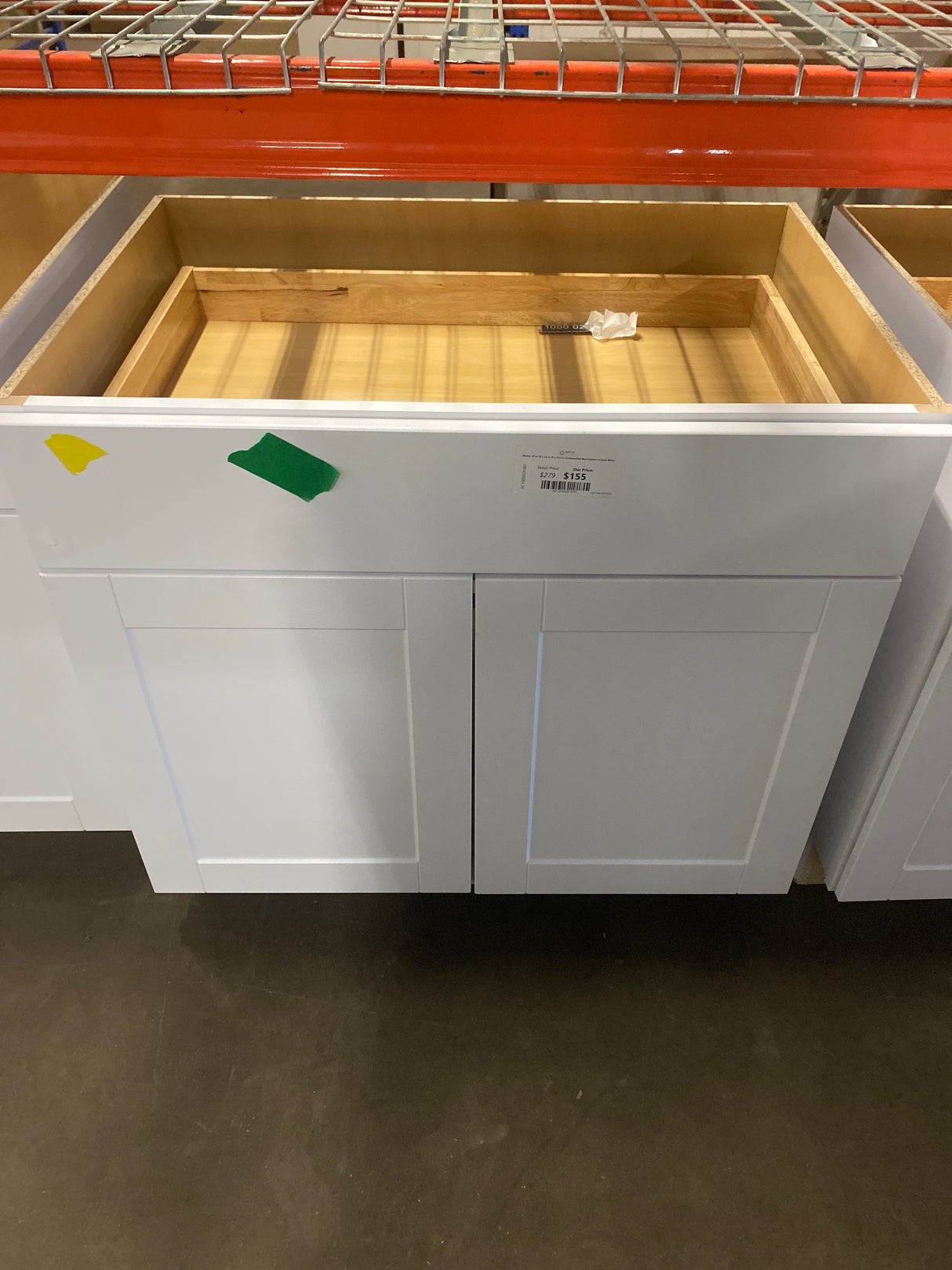 Shaker 36 in. W x 24 in. D x 34.5 in. H Assembled Base Cabinet in Satin White