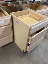 Recessed Panel 24 in. W x 24 in. D x 34.5 in. H Assembled 3 Drawer Base Cabinet in Unfinished