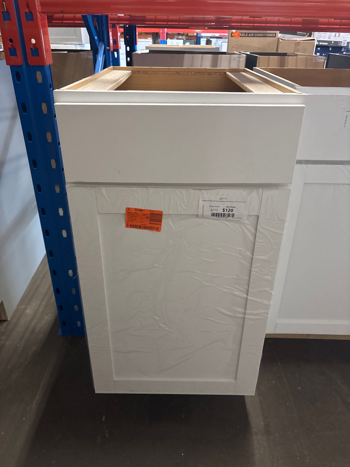 Westfield Feather White Shaker Stock Assembled Base Kitchen Cabinet (18 in. W x 23.75 in. D x 35 in. H)