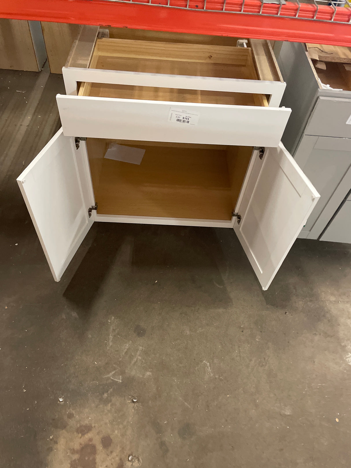 Westfield Feather White Shaker Stock Assembled Base Kitchen Cabinet (30 in. W x 23.75 in. D x 35 in. H)