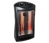 1500-Watt Black Electric Tower Quartz Infrared Space Heater with Thermostat