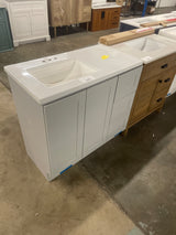 Bannister 37 in. W x 19 in. D x 35 in. H Single Sink Bath Vanity in Pearl Gray with White Cultured Marble Top