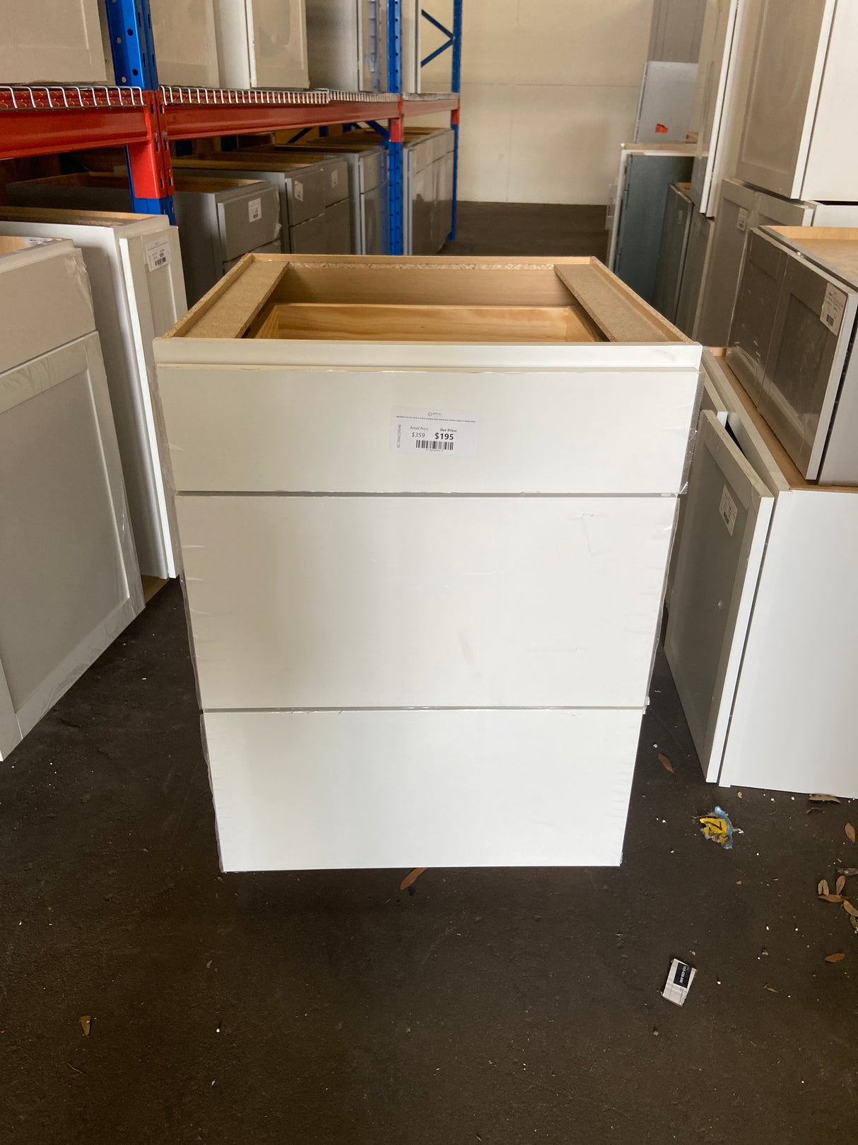 Westfield 24 in. W x 24 in. D x 35 in. H Shaker Stock Drawer Base Kitchen Cabinet in Feather White