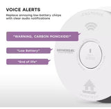 2-Pack 10-Year Battery Combination Smoke and Carbon Monoxide Detector with Voice Alarm and LED Warning Light
