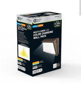 400-Watt Equivalent, Integrated LED Bronze Dusk to Dawn Wall Pack Light, 3000K-5000K