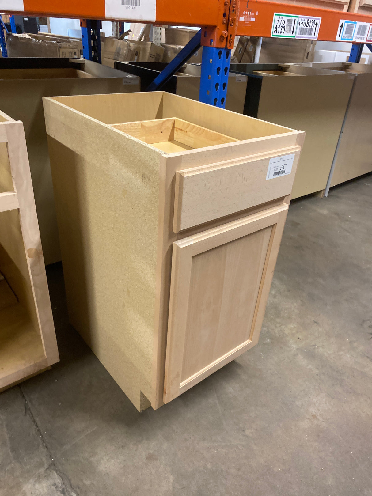 Hampton Unfinished Beech Recessed Panel Stock Assembled Base Kitchen Cabinet (18 in. x 34.5 in. x 24 in.)