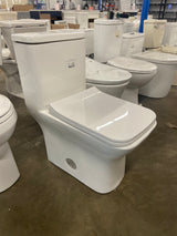 Carre 1-Piece 0.8/1.28 GPF Dual Flush Square Toilet in White, Seat Included