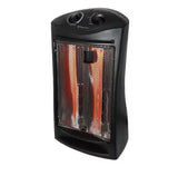 1500-Watt Black Electric Tower Quartz Infrared Space Heater with Thermostat