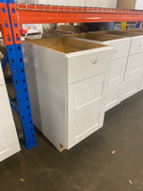 Shaker Satin White Stock Assembled Drawer Base Kitchen Cabinet with Drawer Glides (18 in. x 34.5 in. x 24 in.)