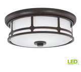 Portland Court 14 in. 1-Light Oil Rubbed Bronze with Gold Highlights LED Flush Mount Ceiling Light