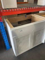 Westfield Feather White Assembled Sink Base Kitchen ACCabinet (36 in. W x 23.75 in. D x 35 in. H)