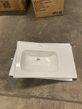 32 in. W x 18 in. D White Ceramic Vanity Top in White